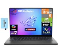 ASUS ROG Zephyrus G14 AI Ordinateur portable de jeu avec écran 14" 120 Hz (AMD Ryzen 9 270, GeForce RTX 5070 8 Go, 32 Go LPDDR5X, SSD PCIe 2 To, clavier RVB, WiFi 7, webcam, Win 11 Pro) avec extension