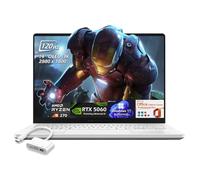 ASUS ROG Zephyrus G14 Ordinateur portable de jeu, écran OLED 3K 120 Hz, AMD Ryzen 9 270, RTX 5060, 16 Go de RAM LPDDR5X 1 To SSD, WiFi7, KB rétroéclairé, licence Win11Pro Office à vie, blanc, hub USB