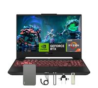 ASUS TUF A15 Ordinateur portable de jeu 15,6 po FHD 144 Hz, AMD Ryzen 7-6800H, 32 Go de RAM DDR5, 2 To PCIe SSD, GeForce RTX 3050 Ti 4 Go, Windows 11 Pro, clavier rétroéclairé RVB, Wi-Fi 6, gris