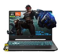 ASUS TUF Gaming A15 Ordinateur portable 15,6" FHD anti-reflet 144 Hz AMD Octa-core Ryzen 7 7435HS (Beats i7-12700H) 32 Go de RAM 1 To SSD GeForce RTX 3050 Rétroéclairé USB-C Fast Charge Win11 avec