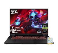 ASUS TUF Gaming A18 Ordinateur portable de jeu | WUXGA IPS 144 Hz | AMD 8-Core Ryzen 7 260 | 32 Go DDR5 1 To SSD | NVIDIA GeForce RTX 5060 (572 AI Tops) | Clavier rétroéclairé USB 4 Win11 avec