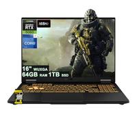 ASUS TUF Gaming F16 Ordinateur portable 16" WUXGA IPS 165 Hz (100 % sRGB, GSYNC) Intel 16 cœurs i7-14650HX 64 Go DDR5 1 To SSD GeForce RTX 5060 (jusqu'à 572 AI Tops) rétroéclairé RVB Thunderbolt