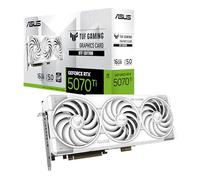ASUS TUF Gaming GeForce RTX 5070 Ti 16GB GDDR7 BTF Edition (Blanc) - Carte Graphique Gaming (PCIe 5.0, HDMI, Display 2.1, 3.125 Slot, Ventilateurs axiaux, Adaptateur GC-HPWR détachable)