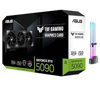 ASUS TUF Gaming GeForce RTX 5090 GPU triple ventilateur, 32 Go GDDR7, 3352 AI Tops, 28 Gbit/s, 512 bits, DLSS 4, création de contenu AI, inférence LLM locale, DP 2.1b x3, HDMI 2.1b x2, avec support