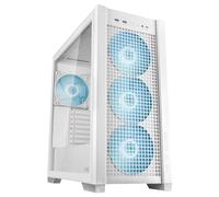 ASUS TUF Gaming GT302 ARGB ATX Mid-Tower Case White - Four 140 x 28 mm ARGB Fans for High Airflow and Static Pressure, Interchangeable Tempered Glass and Mesh Side Panel, Hidden-Connector MB Support