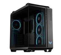 ASUS TUF Gaming GT502 Horizon TG ARGB Black, châssis Double Chambre avec Design panoramique et Panneau en Verre, 4 Ventilateurs ARGB préinstallés, Port USB-C Haute Vitesse, montable sans Outils, Noir