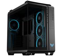 ASUS TUF Gaming GT502 Horizon TG ARGB Black, châssis Double Chambre avec Design panoramique et Panneau en Verre, Port USB-C Haute Vitesse, Noir