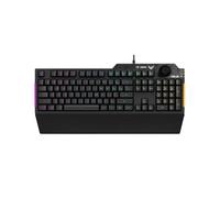 ASUS TUF Gaming K1 RGB keyboard with dedicated volume knob, spill-resistance, si