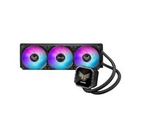 ASUS TUF Gaming LC III 360 ARGB LCD avec trois ventilateurs pré-installés et intégrés conçus pour un flux d'air élevé et une pression statique; LCD de 2,8" pour la surveillance du matériel, GIFS