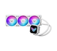 ASUS TUF Gaming LC III 360 ARGB LCD White Edition Système de refroidissement AiO pour CPU avec pompe, ventilateurs MF-12, écran LCD de 2,8", ASUS InfoHub et tubes renforcés de 400 mm