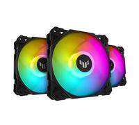 ASUS TUF Gaming TF120 ARGB Lot de 3 ventilateurs de châssis à 3 broches personnalisables, roulement dynamique fluide, contrôle PWM de 120 mm, coussinets anti-vibrations, réseau LED double couche pour