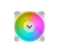 ASUS TUF GAMING TF120 ARGB White Edition - Refroidisseur d'air pour boîtier PC 120mm, 250-1900 tr/min, 29dB, 76 CFM, éclairage Bleu/Vert/Rouge.