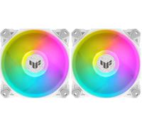 ASUS TUF Gaming TF120 Ventilateur de boîtier ARGB White Edition - Pack Unique (1 pièce, Aura Sync, Ventilateur ARGB Silencieux adressable, Commande PWM, Blanc) (Lot de 2)