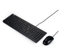 ASUS U2000 Kit Tastiera QWERTY e Mouse USB Silenzioso Nero per Casa e Ufficio