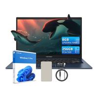 ASUS Vivobook 14 Ordinateur portable FHD 14" pour étudiants - Intel i3 1315U-8 Go DDR4 RAM-256 Go PCIe SSD-Intel UHD Graphics-Number Pad-WiFi 5-Webcam-Win 11 Pro-Quiet Blue-128 Go Station d'accueil