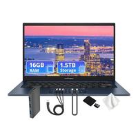 ASUS Vivobook 14 Ordinateur portable professionnel 14", Intel 13e génération Core i7-1355U, carte graphique Intel UHD, 16 Go de RAM, 1,5 To de stockage (SSD de 512 Go et station d'accueil de 1 To