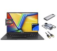 ASUS Vivobook 16 Laptop, 16" WUXGA, AMD Ryzen 7 7730U (Beats i7-1355U), 24GB RAM, 1TB SSD + 256GB Portable SSD, Webcam, Backlit, KeyPad, FP, 3-in-1 External Storage Bundle, US Version KB, Win 11 Pro
