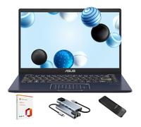ASUS Vivobook Go Ordinateur portable 14" pour étudiants, écran FHD de 14", Intel Celeron N4500, 4 Go de RAM, 128 Go eMMC + 128 Go de clé USB, pavé numérique, caméra HD, suite bureautique à vie +