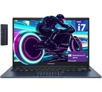ASUS Vivobook Ordinateur portable, écran FHD antireflet de 14", processeur Intel Core i7-1355U, 40 Go de RAM 2 To SSD, station d'accueil 128 Go 9H, Wi-Fi 5, Bluetooth, Windows 11 Pro, bleu silencieux