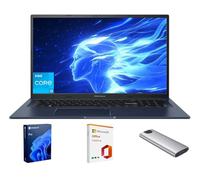 ASUS Vivobook Ordinateur portable, écran FHD antireflet de 17,3", Core i3-1215U (jusqu'à 4,4 GHz), RAM 16 Go, SSD 2 To + SSD portable 128 Go, WiFi 6E, webcam, clavier, copilote, avec bureau à vie 2019