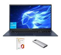 ASUS Vivobook Ordinateur portable, écran FHD antireflet de 17,3", Core i3-1215U (jusqu'à 4,4 GHz), RAM 24 Go, SSD 1 To + SSD portable 128 Go, WiFi 6E, webcam, clavier, copilote, avec bureau à vie 2019