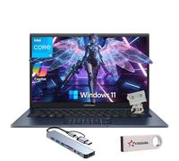 ASUS Vivobook Ordinateur portable FHD 14 po, Intel Core i3-1315U, 16 Go de RAM, 512 Go PCIe SSD, lecteur DVD externe et clé USB, Wi-Fi, HDMI, Webcam, longue durée de vie, pavé tactile, bleu silencieux
