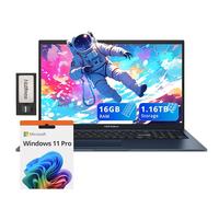 ASUS Vivobook Ordinateur portable FHD 17,3", Intel i3-1215U, 16 Go de RAM, 1,16 To de stockage (SSD 1 To + station d'accueil 160 Go), carte graphique Intel UHD, pavé numérique, caméra HD 720p, Wi-Fi