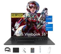 ASUS Vivobook Ordinateur portable léger de 16 po, écran WUXGA IPS 1920 x 1200, Intel Core i7-1355U (10 cœurs, jusqu'à 5 GHz), carte graphique Iris Xe, 16 Go de RAM, SSD 1 To, Windows 11H, avec kit