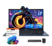 ASUS Vivobook Ordinateur portable professionnel FHD de 14", Intel i7-1355U, 40 Go de RAM, 1,28 To de stockage (SSD de 1 To + station d'accueil de 288 Go), carte graphique Intel UHD, pavé numérique