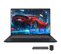ASUS Vivobook Ordinateur portable WUXGA de 14", processeur Snapdragon X, 16 Go de RAM, 3 To de stockage (SSD de 2 To + station d'accueil de 1 To), carte graphique Qualcomm Adreno, copilote AI, webcam