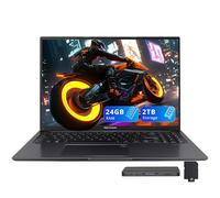 ASUS Vivobook Ordinateur portable WUXGA de 16", Intel Core i7-1355U, 24 Go de RAM, 2 To de stockage (SSD 1 To + station d'accueil 1 To), carte graphique Iris Xe, clavier rétroéclairé, pavé numérique