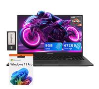 ASUS VivoBook S15 Ordinateur portable fin, écran FHD de 15,6", Ryzen 5-5600H, 8 Go de RAM, 672 Go de stockage (SSD 512 Go + station d'accueil 160 Go), carte graphique AMD Radeon, clavier rétroéclairé