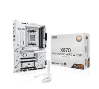 ASUS X870 Max Gaming WIFI7W Carte mère AMD AM5 ATX, PCB Blanc 8 Couches, 12+2+1 80A DrMOS, DDR5, PCIe 5.0 x16 Q-Release, 3 x M.2, Wi-FI 7 Q-Antenna, USB4® Type-C®, LAN 2,5 Go, BIOS Flashback™, Aura