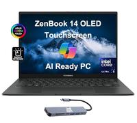 ASUS ZenBook 14 OLED Q415 Ordinateur portable professionnel (écran tactile FHD+ 14", Intel 14-Core Ultra 5 125H (> i7-1360P), 8 Go de RAM DDR5, 512 Go SSD, PC AI, longue durée de vie de la batterie de
