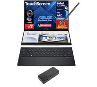 ASUS Zenbook Duo Ordinateur portable 2 en 1 alimenté par l'IA Écran tactile OLED 2,8 K (Intel Ultra 9-285H, 32 Go LPDDR5X, 4 To PCIe SSD, stylo actif, KB rétroéclairé, 2 Thunderbolt 4, WiFi 7, Win 11