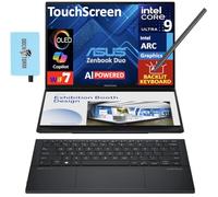 ASUS Zenbook Duo ux8406 Ordinateur portable 2 en 1 alimenté par l'IA Écran tactile OLED 3K 120 Hz (Intel Ultra 9-285H, 32 Go LPDDR5X, SSD PCIe 2 To, stylo actif, KB rétroéclairé, Win 11 Home) avec