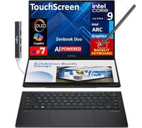 ASUS Zenbook Duo ux8406 Ordinateur portable 2 en 1 alimenté par l'IA Écran tactile OLED 3K 120 Hz (Intel Ultra 9-285H, 32 Go LPDDR5X, SSD PCIe 4 To, stylo actif, KB rétroéclairé, Win 11 Home) avec