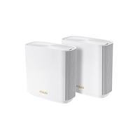 ASUS ZenWiFi Système Wi-FI 6E Tout-en-Un (ET8 2PK), Couverture jusqu'à 5 500 m² et 6 + pièces, 6 600 Mbps, Nouvelle Bande de 6 GHz, AiMesh, Protection instantanée