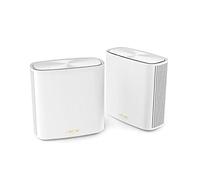 ASUS ZenWiFi XD6 Blanc - Pack de 2 - Système Wi-FI 6 AX Mesh, Double Bande (2,4 GHz/5GHz), 5400 Mbit/s, 500m2, AiProtection Pro avec TrendMicro à vie, Ports WAN/LAN, application mobile 90IG06F0-MO3R40