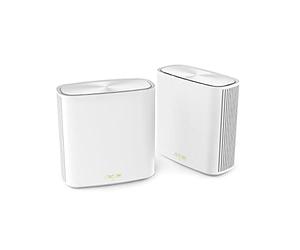 ASUS ZenWiFi XD6s Blanc - Pack de 2 - Système Wi-FI 6 AX Mesh, Double Bande (2,4 GHz / 5GHz), 5400 Mbit/s, 500m2, AiProtection Pro avec TrendMicro à Vie, Ports WAN/LAN, Application Mobile