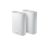 ASUS Système Wi‑Fi ZenWiFi XP4 – Wi‑Fi 6 AX CPL hybride Mesh, 1800 Mbit/s, Pack 2 Blanc