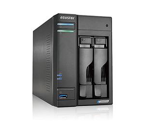 Asustor Lockerstor 2 AS6602T 2 Baies Serveur NAS Bureau Boîtier Quad Core 2.0 GHz CPU, 4 Go RAM DDR4, M.2 NVMe SSD Cache, sans disque