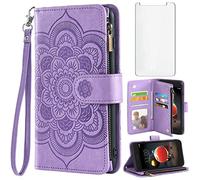 Asuwish Compatible avec LG Aristo 2 3 Plus/Rebel 4 LTE/Tribute Empire Dynasty/Zone 4/K8 Plus 2018 K8S/Fortune 2/Phonenix 4/Risio 3 Étui portefeuille pour Aristo3+ Astro 2+ 3+ K8+ 4G Violet