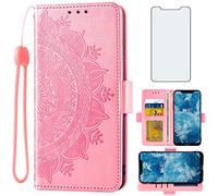 Asuwish Compatible avec Nokia 8.1 / X7 - Étui portefeuille et protecteur d'écran en verre trempé - Porte-carte de crédit - Accessoires de sac à main - Dragonne - Pour téléphone portable Nokia 8.1 - Or rose