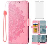 Asuwish Compatible avec Nokia G10/G20/6.3 - Étui portefeuille et protecteur d'écran en verre trempé - Porte-carte de crédit - Dragonne à rabat - Pour téléphone portable Nokia G10 NokiaG20 Android 11 TA-1334 - Or rose