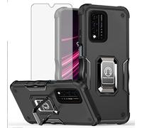 Asuwish Coque de protection pour T-Mobile Revvl V+ 5G avec protection d'écran et anneau de support hybride robuste Tmobile RevvlV+ +5G T Mobile Revell V+5G TCL Revel V + Plus G5 2021 pour homme et femme Noir