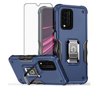 Asuwish Coque de protection pour T-Mobile Revvl V+ 5G avec protection d'écran et anneau de support hybride robuste Tmobile RevvlV+ +5G T Mobile Revell V+5G TCL Revel V + Plus G5 2021 pour homme et femme Bleu