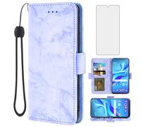 Asuwish Coque de téléphone pour Alcatel TCL 4X 5G T601DL/20 A 5G T768S avec protection d'écran en verre trempé et portefeuille en marbre à rabat avec fente pour carte et support cellulaire TCL4X5G