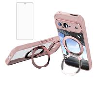 Asuwish Coque de téléphone pour Google Pixel 9 5G avec protection d'écran en verre trempé et anneau de support béquille de protection mobile hybride mince accessoires Pixel9 9Pro Nine 6,3" femmes