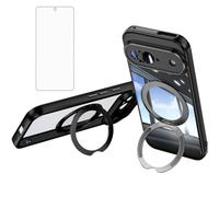 Asuwish Coque de téléphone pour Google Pixel 9 5G avec protection d'écran en verre trempé et anneau de support béquille de protection mobile hybride mince accessoires Pixel9 9Pro Nine 6,3" femmes